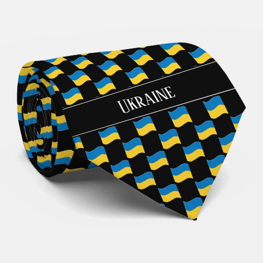 Wavy Ukraine Flag Pattern  ネクタイ (ロール)