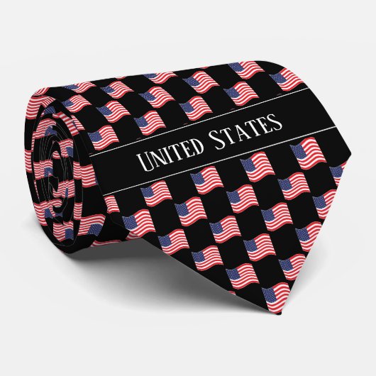 Wavy United States Flag Pattern  ネクタイ (ロール)