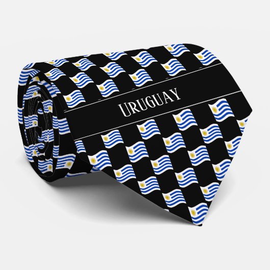 Wavy Uruguay Flag Pattern  ネクタイ (ロール)