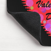 Wavy Valentine's Dayハートと円マウスパッド マウスパッド (コーナー)