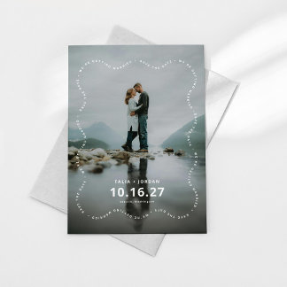 Wavy Wedding Photo Save the Date セーブザデート