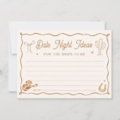 Wavy Western Bridal Shower Date Night Ideas Card 招待状 (正面)