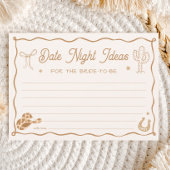 Wavy Western Bridal Shower Date Night Ideas Card 招待状