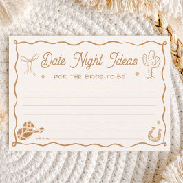 Wavy Western Bridal Shower Date Night Ideas Card 招待状