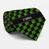 Wavy Zambia Flag Pattern  ネクタイ (ロール)