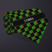 Wavy Zambia Flag Pattern ネクタイ