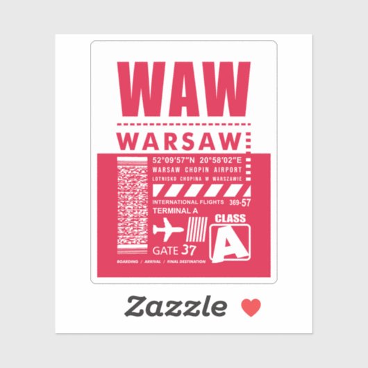 WAWワルシャワ空港 シール (シート)