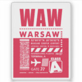 WAWワルシャワ空港 シール (正面)
