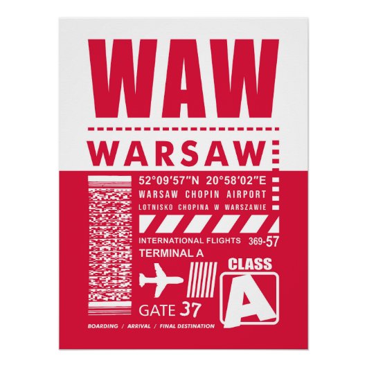 WAWワルシャワ空港 ポスター (正面)