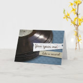 Waxレコードアルバムのグリーティングカードのスタック カード (黄色い花)