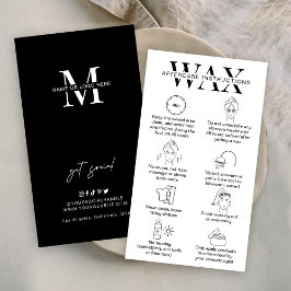 Wax Aftercare Instructions Guideミニマリストロゴ 名刺