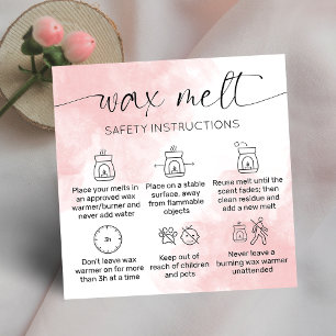 Wax Melts 気に Pink Water Color Thank You スクエア名刺