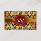WAX SEAL ダマスク パーチメント モノグラム 名刺 (裏面)