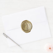Wax Seal Monogram -金ゴールド – 旧英語?- ラウンドシール (封筒)