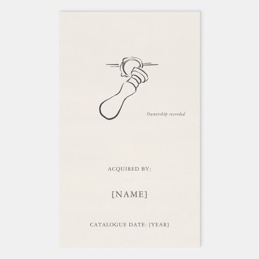 Wax Stamp Ex Libris Bookplate -Library Label  長方形シール