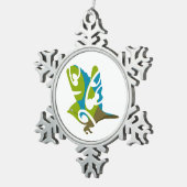 Waxeye – タウホウ、ニュージーランド産の鳥 スノーフレークピューターオーナメント (右)