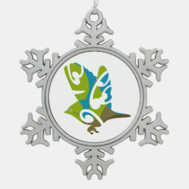 Waxeye – タウホウ、ニュージーランド産の鳥 スノーフレークピューターオーナメント