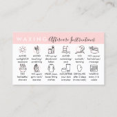 Waxingアフターケア12のアドバイス指示 名刺 (裏面)