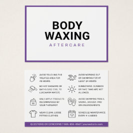 Waxingパープルアフターケアカードヘア除去