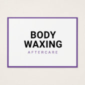 Waxingパープルアフターケアカードヘア除去 (正面)