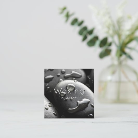 Waxingブラック スクエア名刺 (スタンド正面)