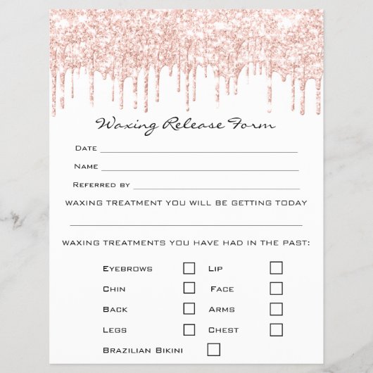 Waxing脱毛責任放棄リリースホワイト チラシ (正面)