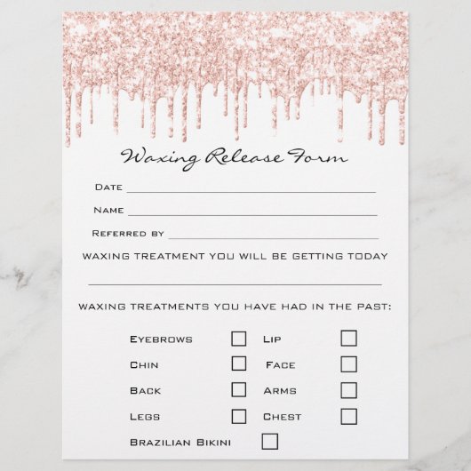 Waxing脱毛責任放棄リリースホワイト チラシ (正面)