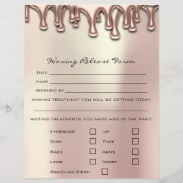 Waxing脱毛責任放棄リリースPearly チラシ