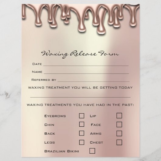 Waxing脱毛責任放棄リリースPearly チラシ (正面)