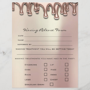 Waxing脱毛責任放棄リリースPearly チラシ