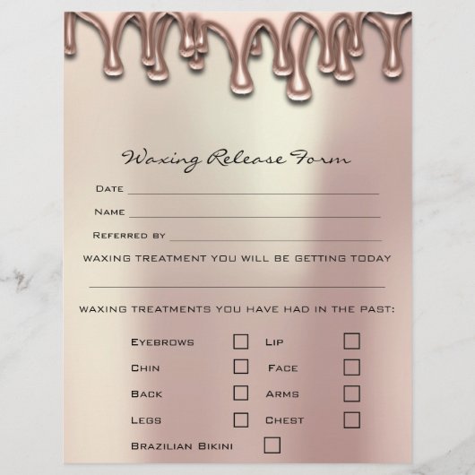 Waxing脱毛責任放棄リリースPearly チラシ (正面)