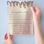 Waxing脱毛責任放棄リリースPearly チラシ (手)