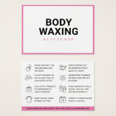 Waxing Aftercare Card脱毛の手順 (正面&裏面)