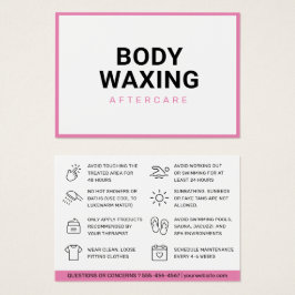 Waxing Aftercare Card脱毛の手順