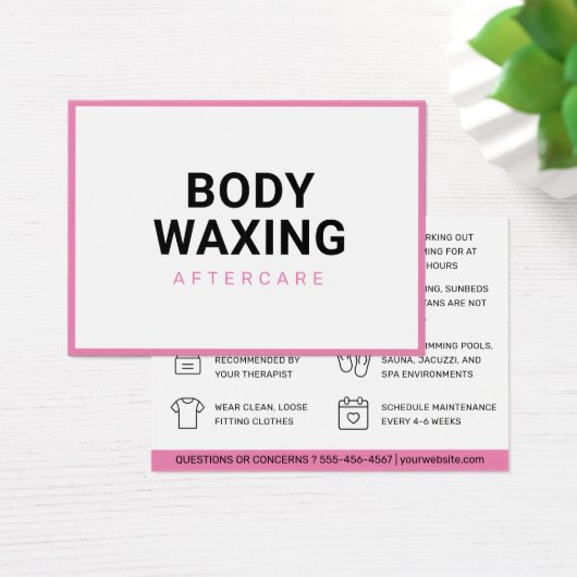 Waxing Aftercare Card脱毛の手順 (デスク)