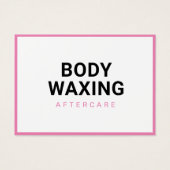 Waxing Aftercare Card脱毛の手順 (正面)