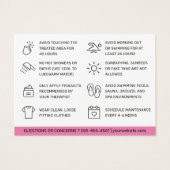 Waxing Aftercare Card脱毛の手順 (裏面)