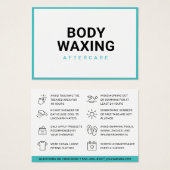 Waxing Aftercare Card脱毛の手順 (正面&裏面)