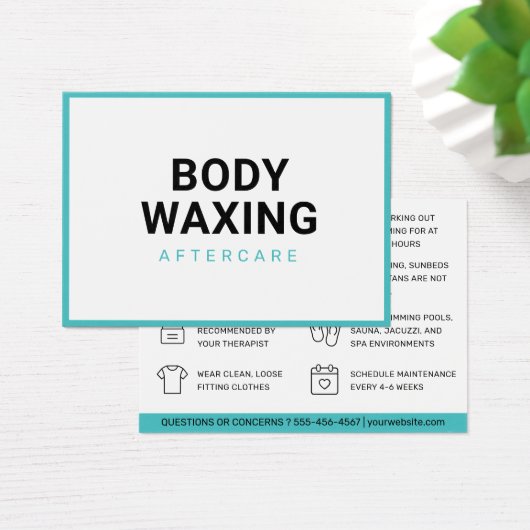 Waxing Aftercare Card脱毛の手順 (デスク)