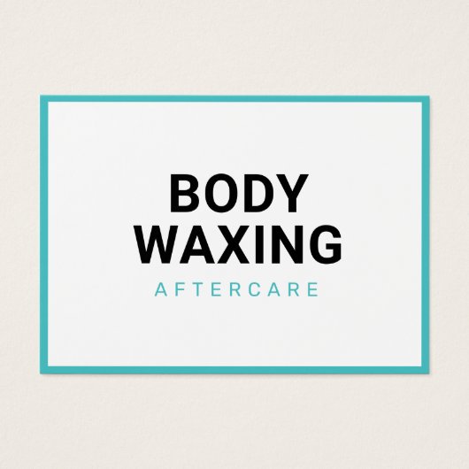 Waxing Aftercare Card脱毛の手順 (正面)