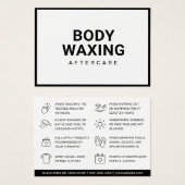 Waxing Aftercare Card脱毛の手順 (正面&裏面)