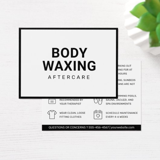 Waxing Aftercare Card脱毛の手順 (デスク)