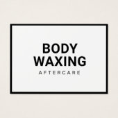 Waxing Aftercare Card脱毛の手順 (正面)