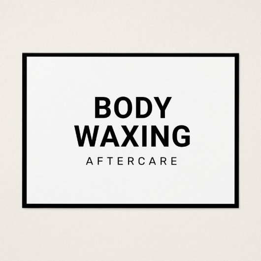 Waxing Aftercare Card脱毛の手順 (正面)