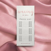 Waxing & Threading Manicureペディキュア価格表 ラックカード