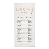 Waxing & Threading Manicureペディキュア価格表 ラックカード (正面)