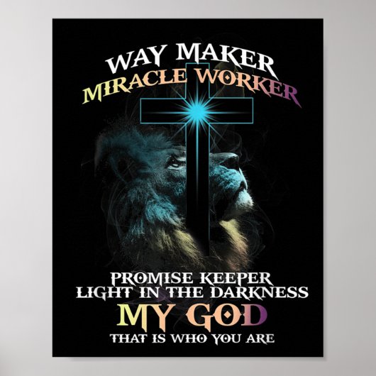 Way Maker Miracle Worker Promise Keeper Light In D ポスター (正面)