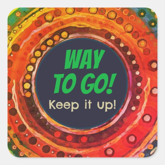 Way to Goおもしろいカラフル先生 スクエアシール (正面)