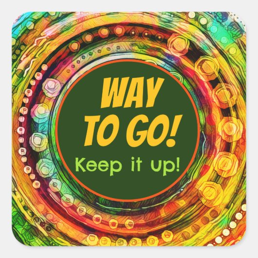 Way to Goおもしろいカラフル先生 スクエアシール (正面)