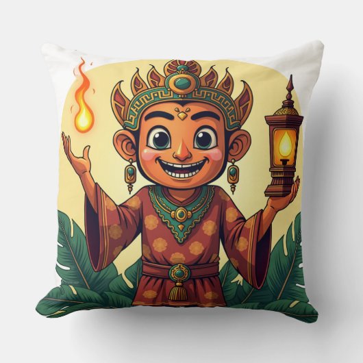 Wayang Amanah Javanese クッション (正面)